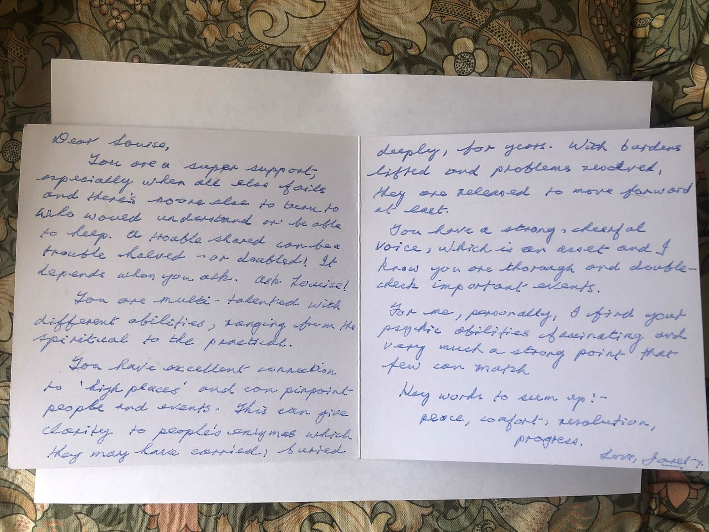 hand written testimonial